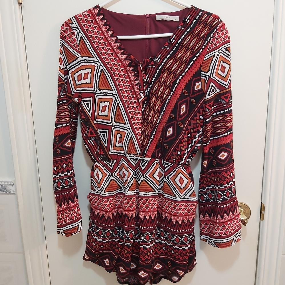 Luna patterned romper, size small (S)